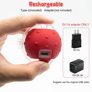 SPOVEN Interactive Cat & Dog Toys - USB Rechargeable Fast Rolling Ball with Bird Chirping & Light - Anti-Depression Pet Fun Gift - Red Color - 6.3X6.0X5.0Cm