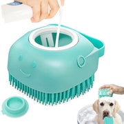 Ultimate Pet Bath Scrubber Brush - Grooming Massage Brush with Soap Dispenser for Dogs & Cats - Soft Silicone Bristles for All Coat Types