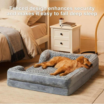 Luxury Orthopedic Dog Bed for Large Breeds - Washable, Waterproof, Non-Skid Couch Sofa for Ultimate Pet Comfort