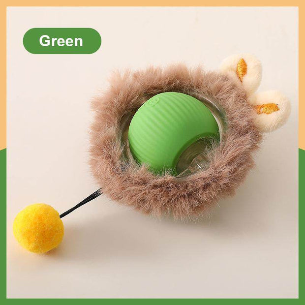 SPOVEN Interactive Cat & Dog Toys - USB Rechargeable Fast Rolling Ball with Bird Chirping & Light - Anti-Depression Pet Fun Gift - Red Color - 6.3X6.0X5.0Cm