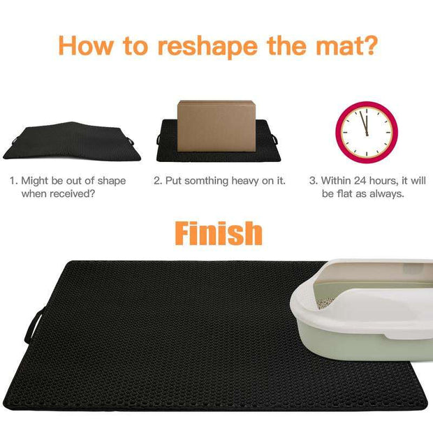Conlun Cat Litter Mat Honeycomb Double Layer Design Trapping Mat for Urine Water Proof Scatter Control Less Waste Washable Pet Supplies Tray