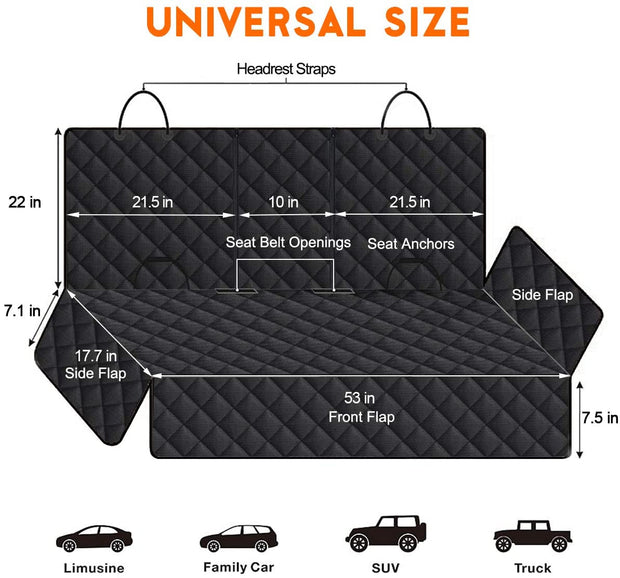 Dog Car Seat Cover Waterproof Non-Slip for Cars