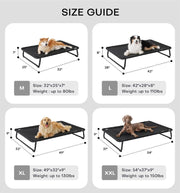 Valuxe Made4Pets Cooling Elevated Dog Bed - Portable Raised Cot with Washable Mesh & No-Slip Feet for Indoor & Outdoor Comfort