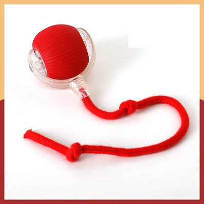 SPOVEN Interactive Cat & Dog Toys - USB Rechargeable Fast Rolling Ball with Bird Chirping & Light - Anti-Depression Pet Fun Gift - Red Color - 6.3X6.0X5.0Cm