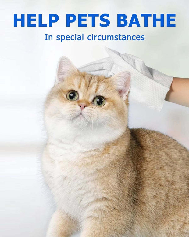 Cleaning Wipes Gloves for Dog and Cat,Pet Bathing Wipes Cleaning & Deodorizing,Dog Wipes for Body Paws Butt Daily Care,Cat Groom