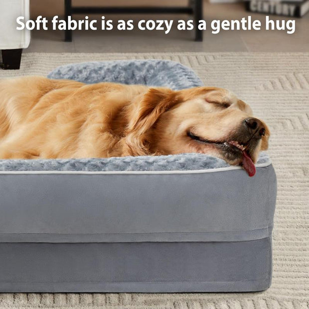 Luxury Orthopedic Dog Bed for Large Breeds - Washable, Waterproof, Non-Skid Couch Sofa for Ultimate Pet Comfort