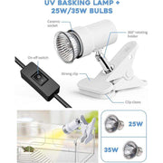 Small Turtle Tank Kit(Tank+Light+Filter), Turtle Tank Starter Kit with Bask Platform, Bottom Drain, Multi-Function Area for Small Reptiles.(White)