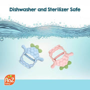 Razbaby Razberry Grip Silicone Teether Toy for 3M+ Babies & Infants - Drop Resistant, Non-Toxic, Multi-Textured Design for Front and Back Teeth