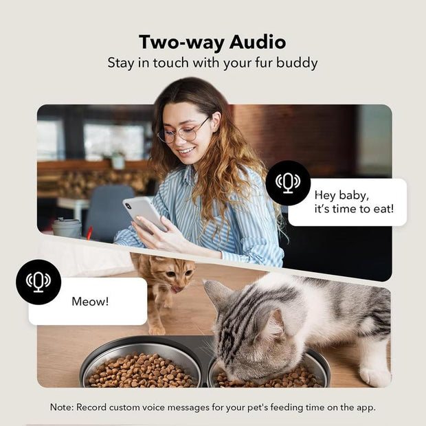 PETLIBRO Automatic Cat Feeder with Camera for Two Cats, 1080P HD Video with Night Vision, 5G Wifi Pet Feeder with 2-Way Audio for Cat & Dog, Low Food & Motion & Sound Alerts, Dual Tray, Black 5L PETLIBRO