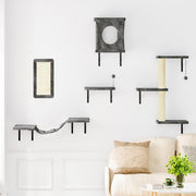 5-Piece Wall Mounted Cat Climbing Set - Ultimate Cat Playground with Soft House, Scratching Board, Tree, Hammock & Jumping Platform - Perfect Father's Day Gift!