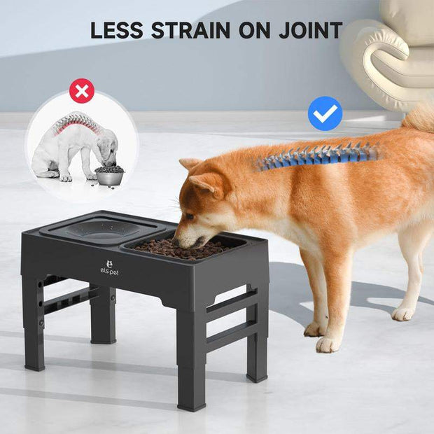 ELS PET Elevated Dog Bowls, Adjustable Raised Dog Bowls