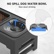 ELS PET Elevated Dog Bowls, Adjustable Raised Dog Bowls