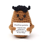 Positive Energy Crochet Potatoes Doll Crochet Vegetable Fruit Pickle Mini Gift Handmade Knitted Duck Ornament Home Room Decor