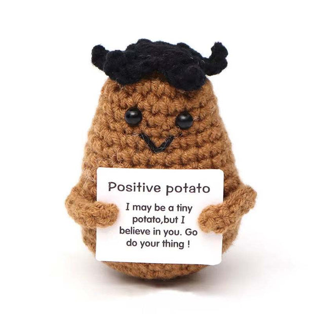 Positive Energy Crochet Potatoes Doll Crochet Vegetable Fruit Pickle Mini Gift Handmade Knitted Duck Ornament Home Room Decor