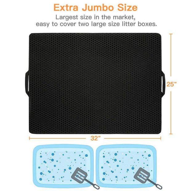 Conlun Cat Litter Mat Honeycomb Double Layer Design Trapping Mat for Urine Water Proof Scatter Control Less Waste Washable Pet Supplies Tray