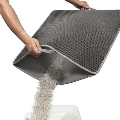Conlun Cat Litter Mat Honeycomb Double Layer Design Trapping Mat for Urine Water Proof Scatter Control Less Waste Washable Pet Supplies Tray