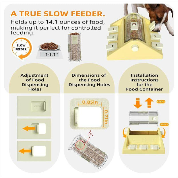 KADTC Paw-Activated Rolling Puzzle Game Toy Level 2 in 1 Treat Toys Capacity 16.4-14Oz Slow Feeder Adjustable Interactive Food Dispenser for Medium/Large Dogs Brain Mental Stimulation and Healthy Eating
