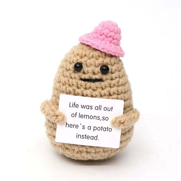 Positive Energy Crochet Potatoes Doll Crochet Vegetable Fruit Pickle Mini Gift Handmade Knitted Duck Ornament Home Room Decor