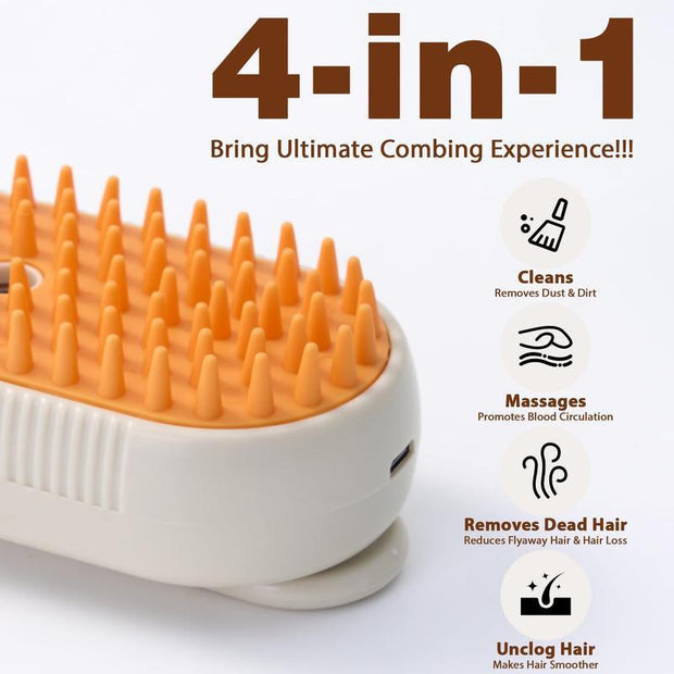 Cat Steam Brush, 2025 New Pet Steam Grooming Comb, 3 in 1 Cat Steam Brush, Suitable for Cats and Dogs Pet Steam Brush Dog Steam Brush Fur Removal Tool