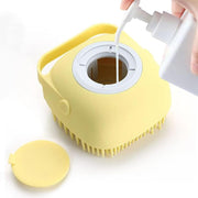 Ultimate Pet Bath Scrubber Brush - Grooming Massage Brush with Soap Dispenser for Dogs & Cats - Soft Silicone Bristles for All Coat Types