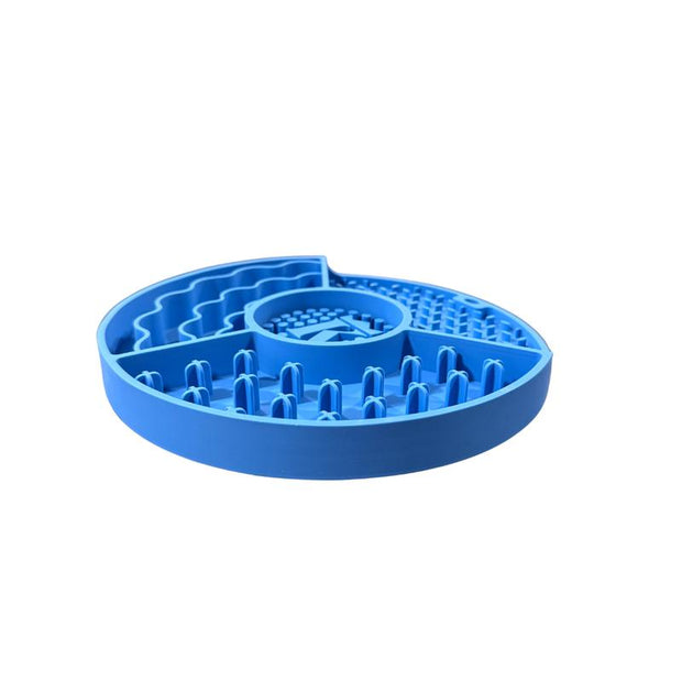 King Lou Silicone Slow Feeder Lick Mat Enrichment Bowl, Blue Limited Edition