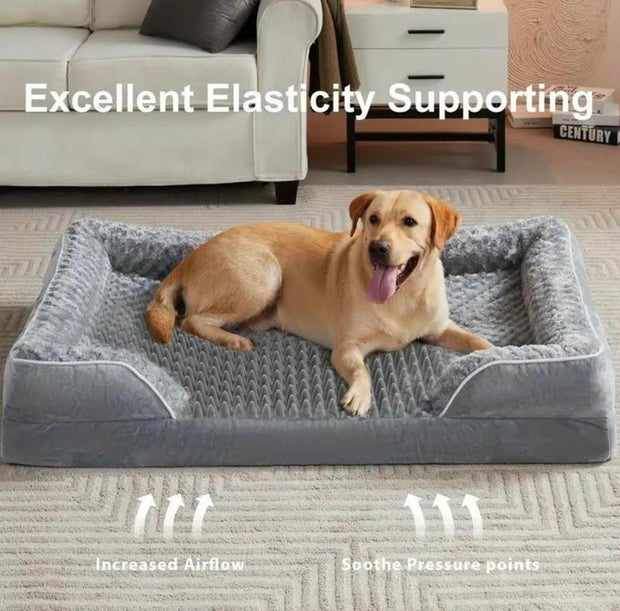 Luxury Orthopedic Dog Bed for Large Breeds - Washable, Waterproof, Non-Skid Couch Sofa for Ultimate Pet Comfort