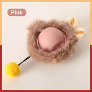 SPOVEN Interactive Cat & Dog Toys - USB Rechargeable Fast Rolling Ball with Bird Chirping & Light - Anti-Depression Pet Fun Gift - Red Color - 6.3X6.0X5.0Cm