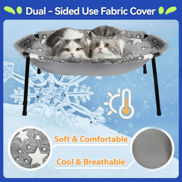 【Desk Pet Hammock】Pomesea Large Cat Bed for Cats,Calming Cat & Dog Bed for Small Dogs, Anti-Anxiety, Glow in the Dark,Soft Elevated Cat Bed for Indoor Pets