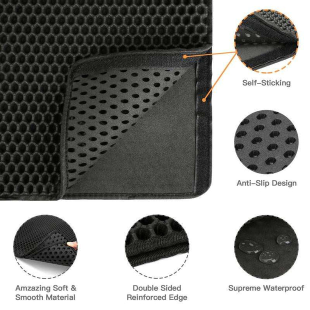 Conlun Cat Litter Mat Honeycomb Double Layer Design Trapping Mat for Urine Water Proof Scatter Control Less Waste Washable Pet Supplies Tray