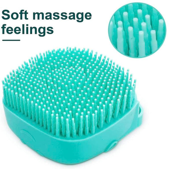 Ultimate Pet Bath Scrubber Brush - Grooming Massage Brush with Soap Dispenser for Dogs & Cats - Soft Silicone Bristles for All Coat Types