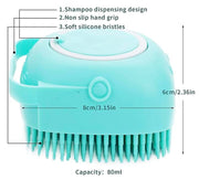 Ultimate Pet Bath Scrubber Brush - Grooming Massage Brush with Soap Dispenser for Dogs & Cats - Soft Silicone Bristles for All Coat Types