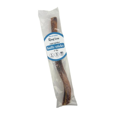 King Lou 100% USA Grass-Fed Beef KING Size Bully Stick - HUGE Long Lasting 12 Inch Single Ingredient Chew for Medium & Large Dogs & Heavy Chewers - 100% Sourced & Made in USA