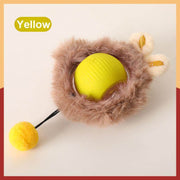 SPOVEN Interactive Cat & Dog Toys - USB Rechargeable Fast Rolling Ball with Bird Chirping & Light - Anti-Depression Pet Fun Gift - Red Color - 6.3X6.0X5.0Cm