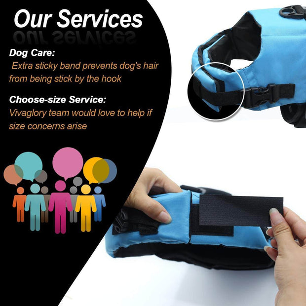Rip Stop Dog Life Vest, Swimming Vest with Handle, Buoyancy for Doggy Puppy, Dog Life Jacket for Swimming & Boating, M, Blue