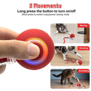 SPOVEN Interactive Cat & Dog Toys - USB Rechargeable Fast Rolling Ball with Bird Chirping & Light - Anti-Depression Pet Fun Gift - Red Color - 6.3X6.0X5.0Cm