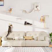 5-Piece Wall Mounted Cat Climbing Set - Ultimate Cat Playground with Soft House, Scratching Board, Tree, Hammock & Jumping Platform - Perfect Father's Day Gift!