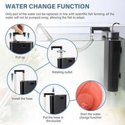 Hygger Multifunctional Aquarium Filter, 60GPH Fish Tank Power Filter for Water Change, Filtration and Landscaping with Water Hose, Rainforest Tube, Sponge Ceramic Balls Filter Media
