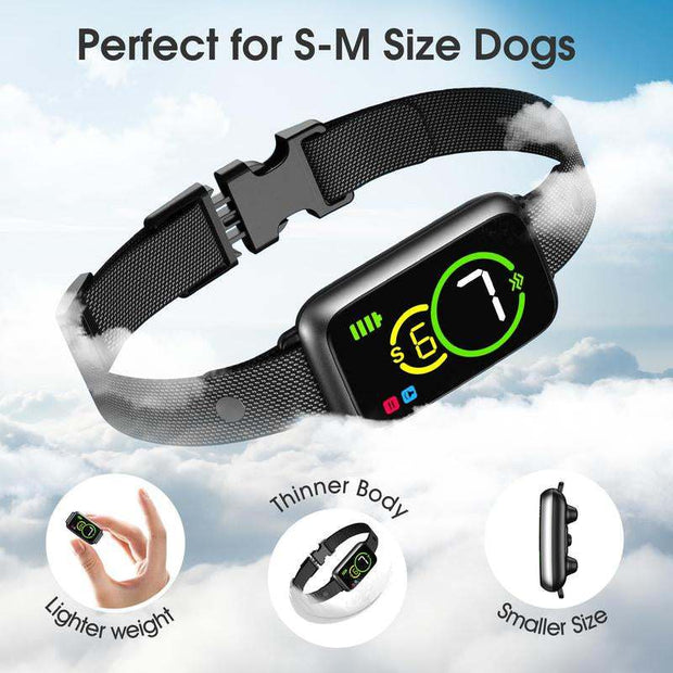 Bark Collar, Dog Bark Collar for Small Medium Mini Dogs, Automatic Stop Bark Collar, Safe Humane Barking Collar with 4 Effective Modes Beep Vibration & 7 Adjustable Sensitivities, Black