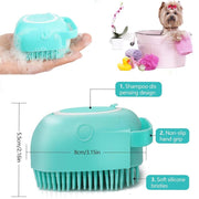 Ultimate Pet Bath Scrubber Brush - Grooming Massage Brush with Soap Dispenser for Dogs & Cats - Soft Silicone Bristles for All Coat Types